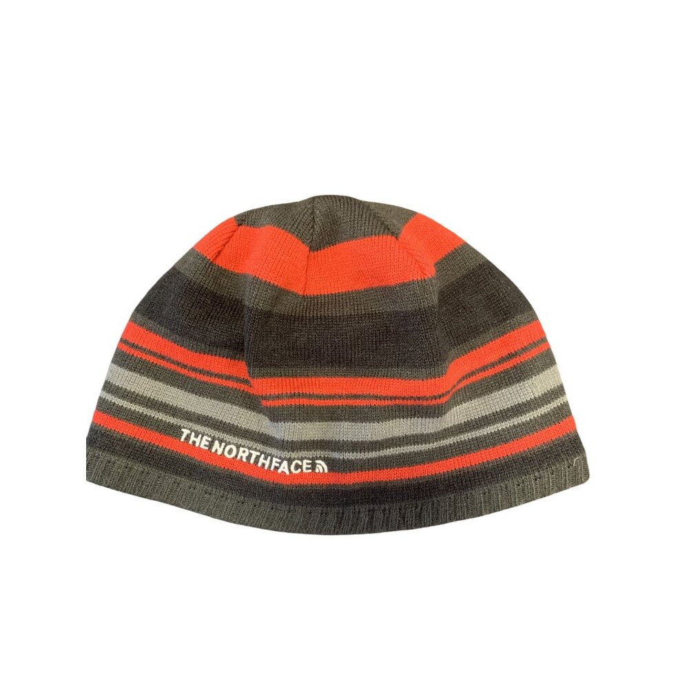The North Face Boys Striped Knit Beanie Grunge Gorpcore Y2K Fleece OS